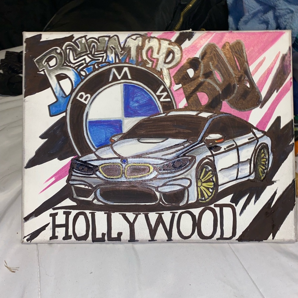 One of the con hand painted canvas BMW